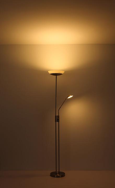 Produktbild Globo Deckenfluter Metall Nickel Matt, 1xled