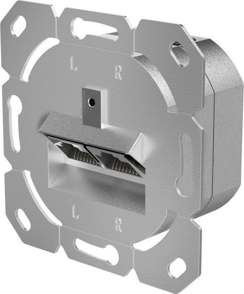 Actual product image Hama Network socket, CAT-6a, 10 Gbit/s, shielded, 2 ports, flush-mounted