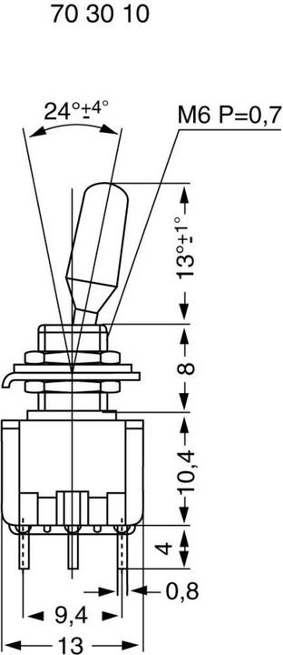 Actual product image Miyama Miniature toggle switch 125 V/AC 6 A