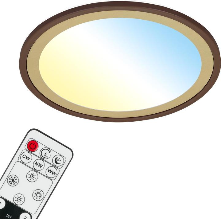 Image du produit Briloner Panneau LED CCT ultraplat avec rétroéclairage LED, brun-or, 1xLED/22W (3000 lm)