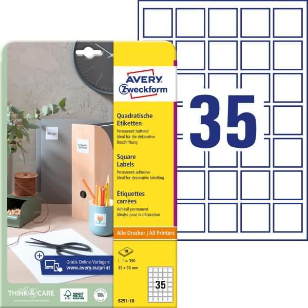 Actual product image Avery Square labels