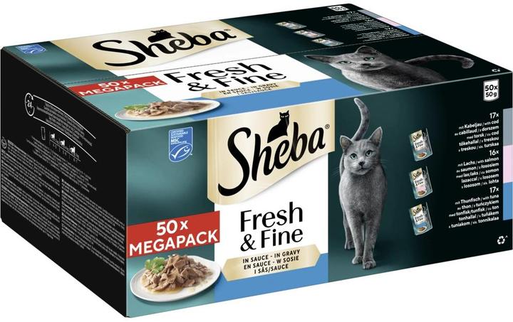 Image du produit Sheba Nassfutter Sauce mit Kabeljau, Lachs und Thunfisch, 50 (Adulte, 250 g)