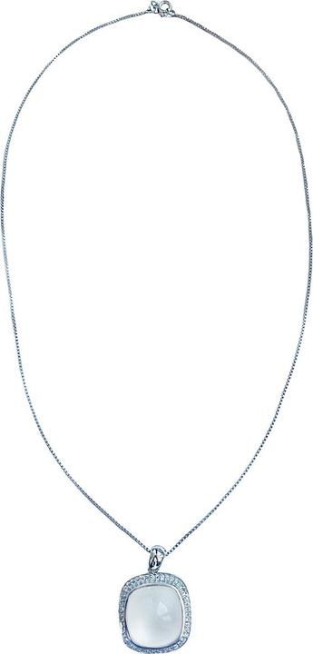 Immagine prodotto Xen Ciondolo con catena pietra di luna bianca Cushion cabochon 45 cm Argento 925 (Argento 925, 45 cm)