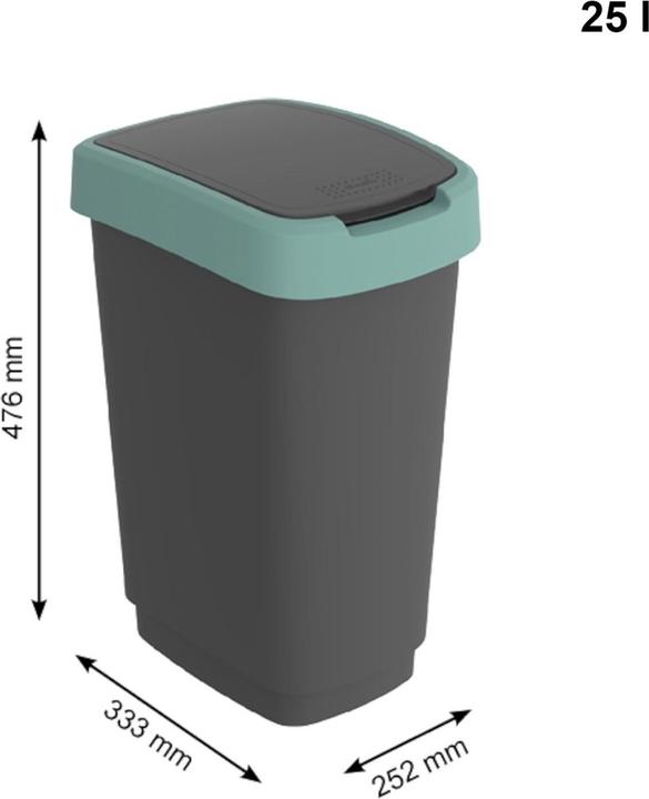 Actual product image Rotho Rubbish bag Rothau Twist 25L Black Dark Green (25 l)