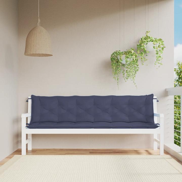 Actual product image VidaXL Garden bench cushions 2 pcs. O x ford fabric (200 x 50 x 7 cm)