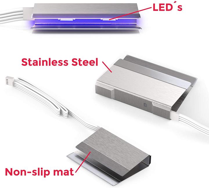 Produktbild B.K.Licht LED Glasbodenbeleuchtung 4er Set