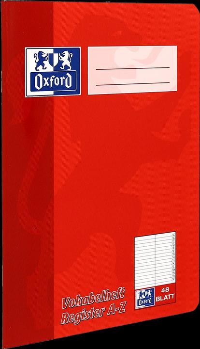 Produktbild Oxford Vokabelheft mit Register A5, 48 Blatt, m. Register A-Z, 90 g/m² (A5, Speziallineatur, Weicher Einband)