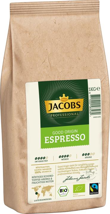 Actual product image Jacobs Good Origin Espresso coffee beans, strong arabica beans, 1.0 kg (1000 g)