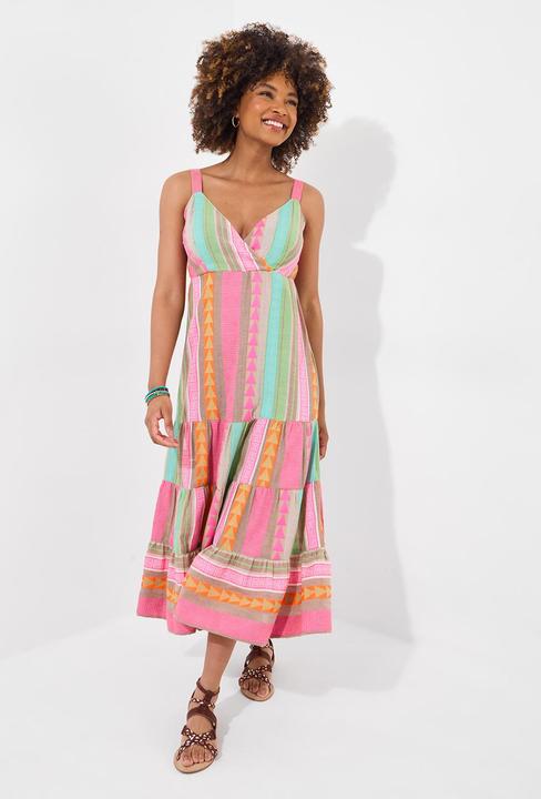 Produktbild Joe Browns Jacquard Striped Tiered Wrap Front Maxi Dress (14)