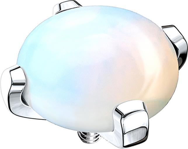 Image du produit Star Piercing Dôme Dermal Anchor avec pierre opalite (sans laiton, Acier chirurgical 316L, Minéral)