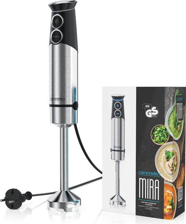 Produktbild Arendo Stabmixer Edelstahl, 1500 W, elektrischer Pürierstab, stufenlose Geschwindigkeit + Turbotaste