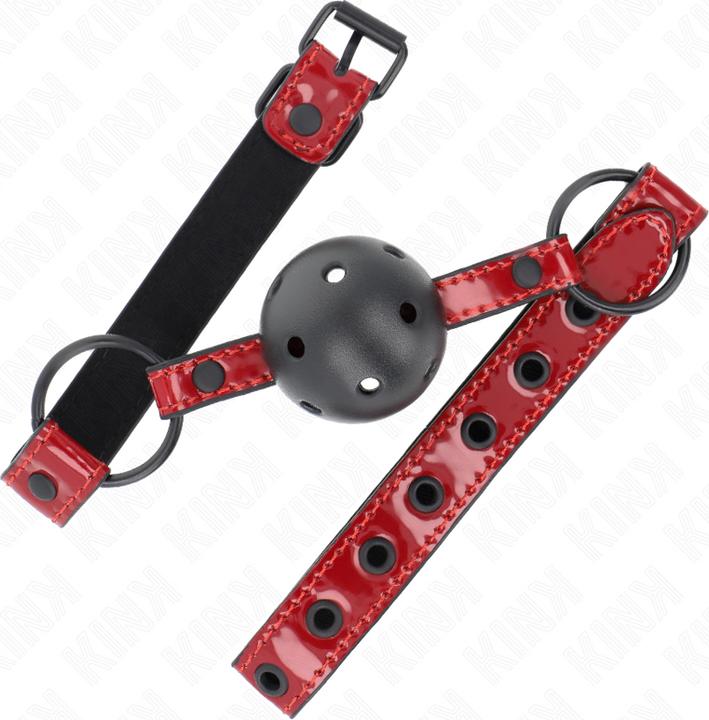 Actual product image Kink GLOSSY ARTIFICIAL LEATHER BALL 4.5 CM Gag 63.5 X 2 CM ADJUSTABLE 41 X 59 CM