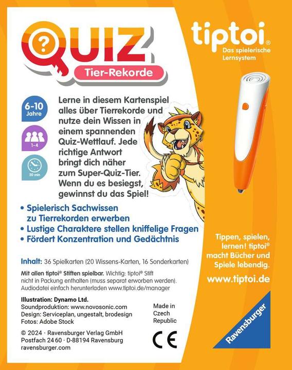 Immagine prodotto tiptoi Quiz record animali (Tedesco)
