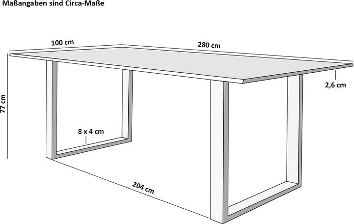 Actual product image SAM Quinn (280 x 100 x 77 cm)