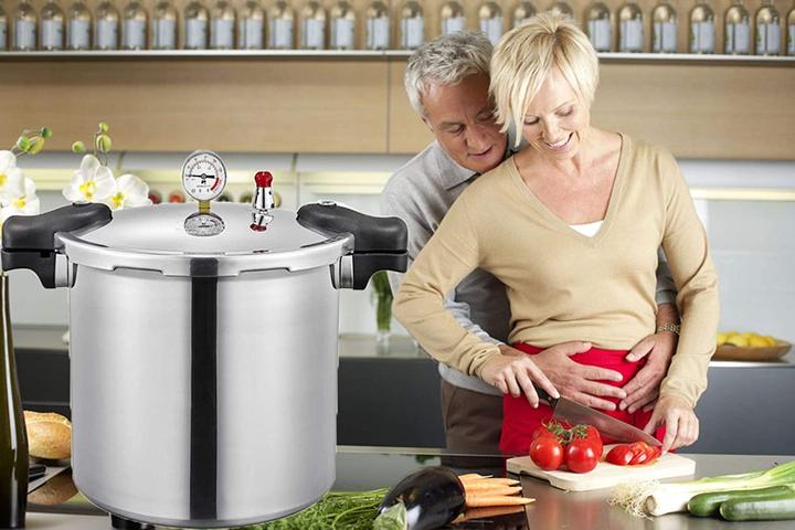 Actual product image Ghkwxue Pressure Cooker Silver 25L