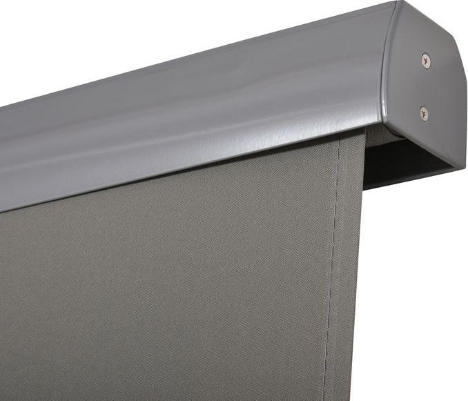 Actual product image Swisshandel24 Vertical awning balcony windbreak & privacy screen, hand crank, polyester+aluminium, grey, 140x250cm (1.40 m)