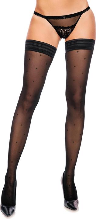 Actual product image Glamory Dotty 30 stay up stockings, colour black, size 56-58 (30 DEN, 56 - 58)