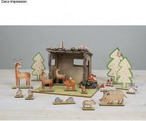 Actual product image Rayher Wooden plug-in kit, forest animals, 45 pcs.