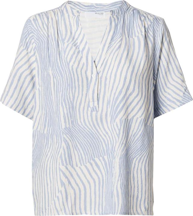 Selected Femme Print Oberteil mit kurzen Ärmeln