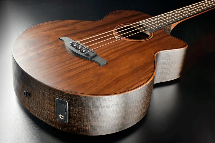 Image du produit Lâg Guitars Sauvage Bce (Basse acoustique, Brown Brankowood (Fingerboard), Pale Brankowood (Top), Smoked Eucalyptus Rough Sawn Finish (Back & Side), Khaya (cou), Black Brankowood (pont))