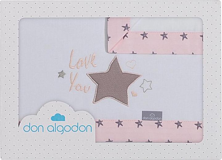 Produktbild Don Algodon 3STK BETTW. KINDERWAGEN(LAKEN106X72+SPANNB80X40X7+KISSEN38X25)-BAUMW.- W/ROSA