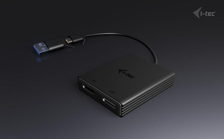 Image du produit i-tec Adaptateur vidéo USB-A/USB-C Dual 4K DP Adaptateur d'affichage 2x 4K DP avec puce DisplayLink 6950 (DP, 27 cm)