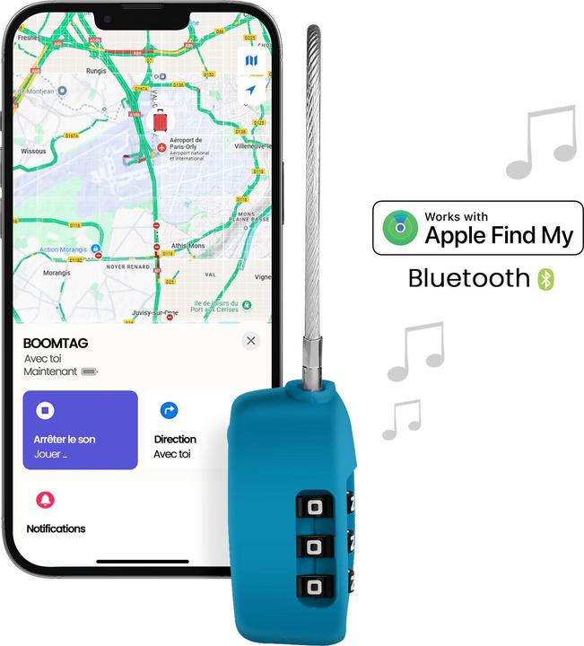 Image du produit Boompods LOCK TSA Bag Tracker Bleu océan (iOS)