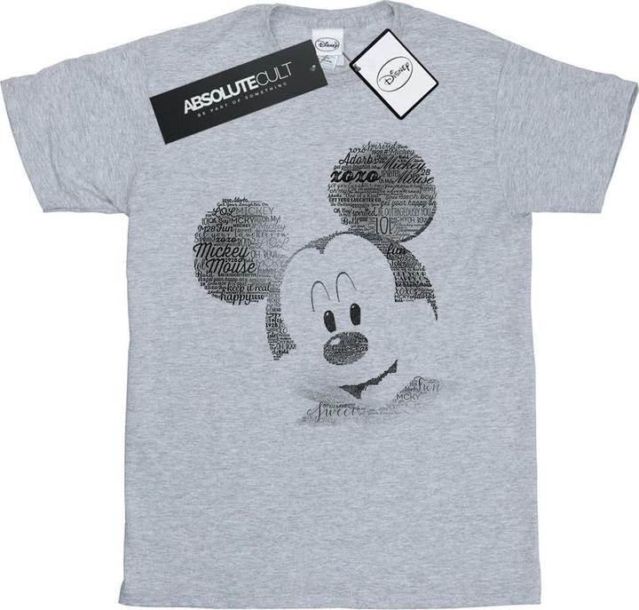 Immagine prodotto Disney Mickey Mouse Text Face Maglietta Uomo (S)