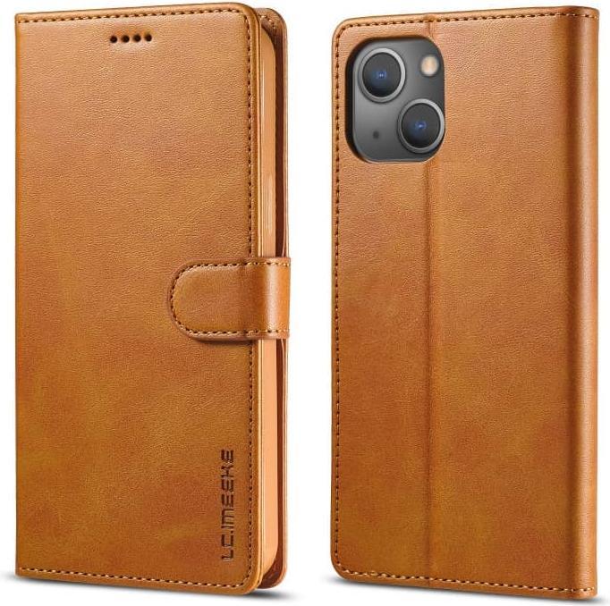 Produktbild LC.Imeeke Galaxy S25 Plus - Wallet Etui mit 3 Kartenfächern & Magnetverschluss, hellbraun/orange (Samsung Galaxy S25+)