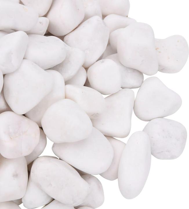 Actual product image VidaXL Polished pebbles 25 kg White 2-5 cm,Colour: White,Material (Bottom ground, Stone)