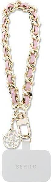 Guess GUOUCHSAMC4P Universal Hand Strap różowy/pink Saffiano Chain 4G Charm