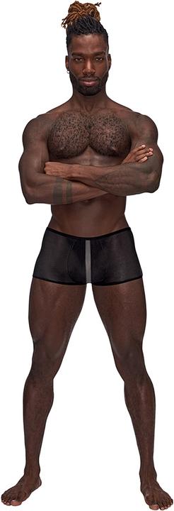 Actual product image Male Power Landing Strip Mini Short - Black - L (L)