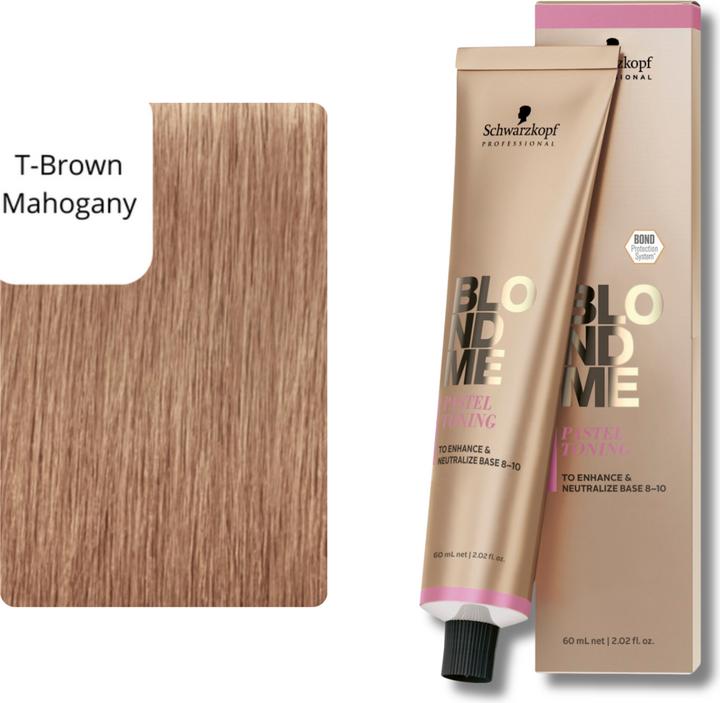 Actual product image Schwarzkopf Blondme - Pastel Toning Brown Mahogany (T-Brown Mahogany)