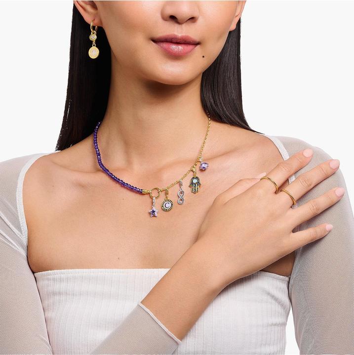 Produktbild Thomas Sabo Charm-Anhänger Fatima's Hand mit Kaltemaille vergoldet (925er Silber, Emaille)