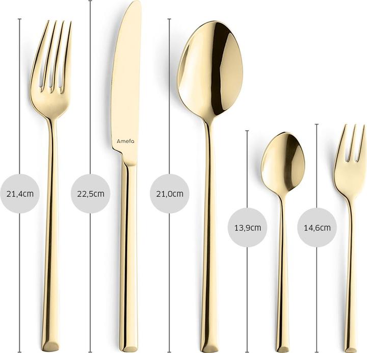 Immagine prodotto Amefa METROPOLE Besteckset 24-teilig PVD champagner (24 Pezzo/i, Set di posate)