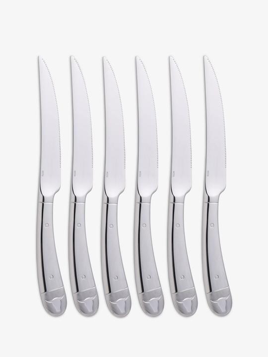 Produktbild WMF Steakmesser Set 6tlg Pizzamesser Wellenschliff Spezialklingenstahl Holzbox (6 Stück, Messer)