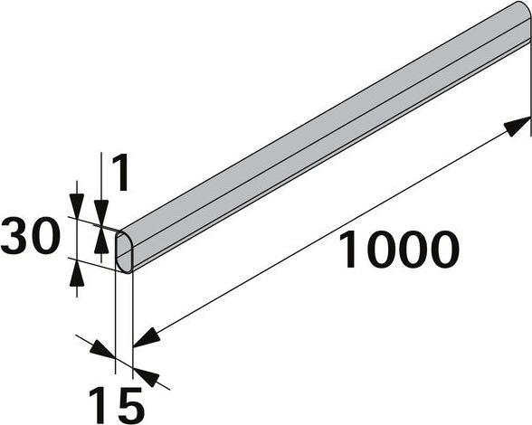 Image du produit Hettich Schrankrohr 15 x 30 x 1000 mm, oval, weiss