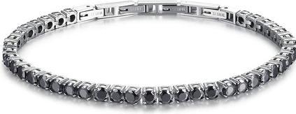 Brosway Avant Garde Men's Tennis Bracelet In Steel And Black Cubic Zirconia Bvd11