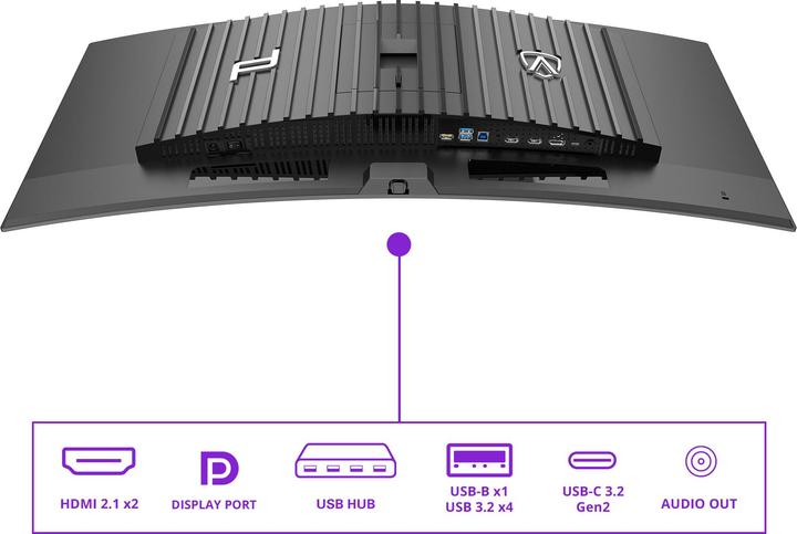 Image du produit AOC PD3434" Curved OLED Monitor,,, Speakers, réglable en hauteur, 2x HDMI, DisplayPort, USB Hub (3440 x 1440 pixels, 34")