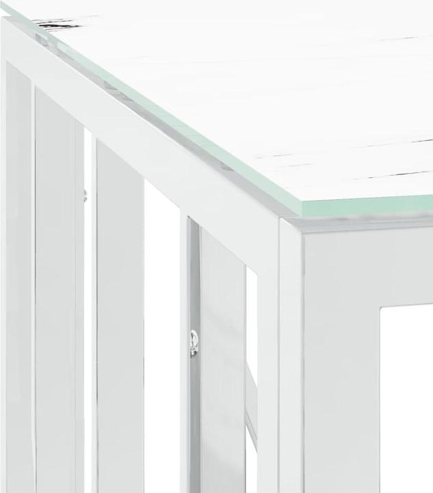 Produktbild VidaXL Couchtisch Silbern 50x50x50 cm Edelstahl und Glas (50 x 50 x 50 cm)