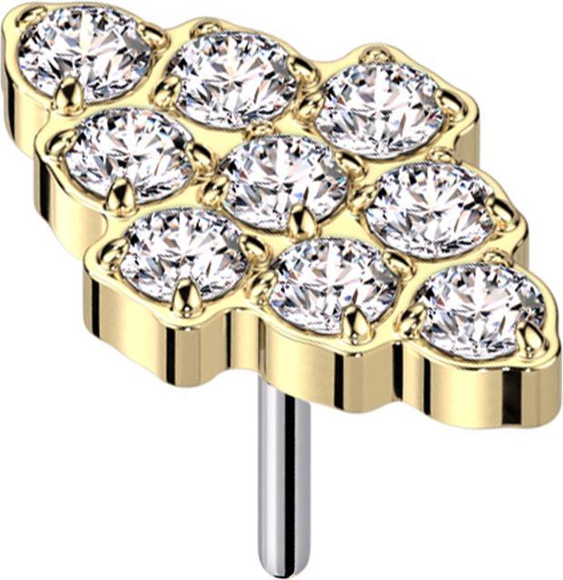 Immagine prodotto Star Piercing Diamante senza fili cristalli placcati oro argento (senza ottone, Titanio G23)