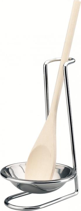 Immagine prodotto Ibili Cucchiaio da cucina in acciaio inox con supporto 9,5 x 17,2 cm Poggia cucchiaio antiscivolo, ideale
