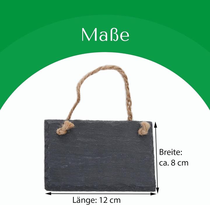 Produktbild Novaliv Schiefertafel zum Aufhängen mit Juteband Memotafel Kreidetafel Wandeko (1, 8 cm Tafel) (Wandtafel, 12 x 8 cm)