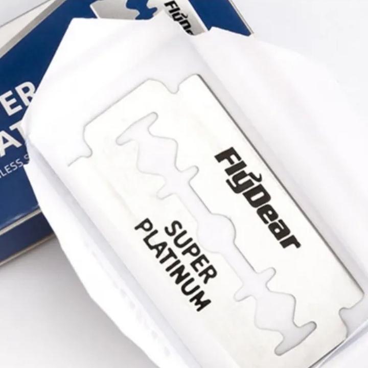 Immagine prodotto FlyDear Lame da rasoio Super Platinum Stainless, doppio taglio (10 pezzi) (10 x)