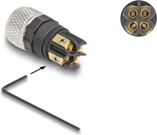 Produktbild Delock M8 Steckverbinder A-kodiert 4 Pin Buchse zur Montage