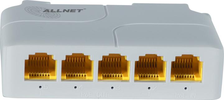 Actual product image Allnet Switch unmanaged 5 port - 5x GbE - PoE Budget 85W - 1x bt out, 3x PoE af/at out, 1xPoE bt 90 (5 Ports)