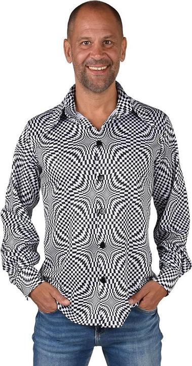 Image du produit Magic by Freddie Chemise homme 70's Phsycedelic, noir/blanc (L, XL)