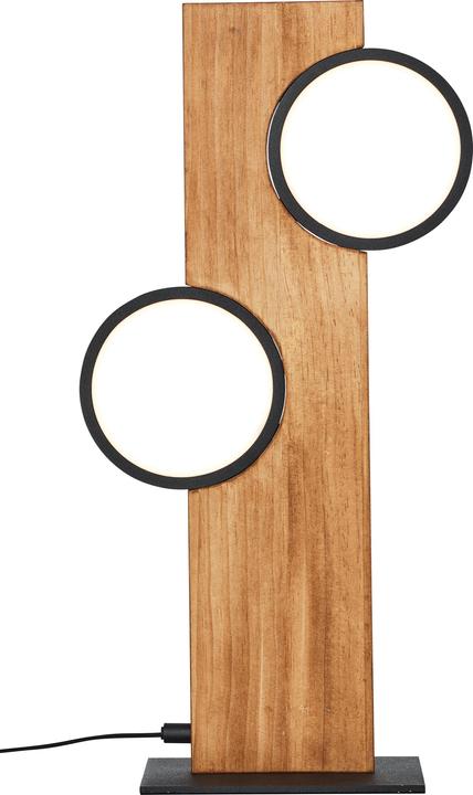 Brilliant Lamp de table LED Cheesy 40cm noir mat/bois (1300 lm)