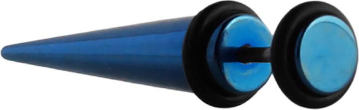 Actual product image Star Piercing Fake Expander dunkelblau (without brass, Surgical steel 316L)