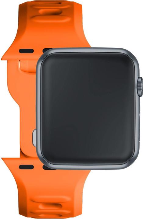 Actual product image 3MK Silicone Watch Strap pomarańczowy/ orange dla Apple Watch 42/44/45/49mm (Silicone, Stainless steel)